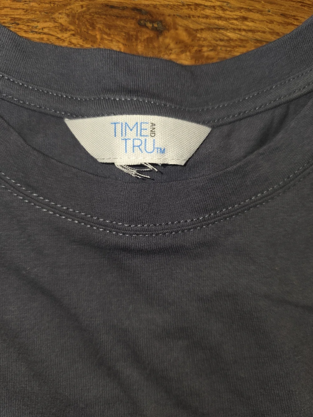 Time and Tru Slate Grey Tiered Ruffle Sleeve Mini Dress - Picture 3 of 5